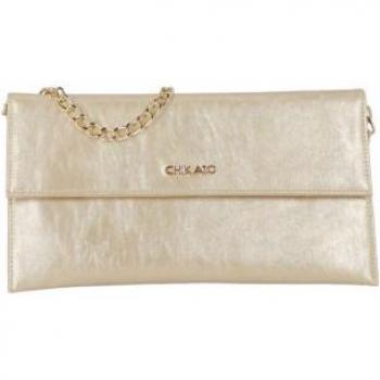 Bolso de mano multiposición Premier 01 Oro Chika10 con cierre de solapa imantado