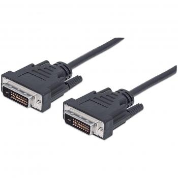 Manhattan Digital 24+1 Video Cable, Dual Link, 3 m, Male to Male, DVD-D, Black, Polybag