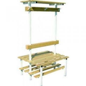 Softee - Banco Vestuario Doble con Zapatillero, Percha Y Estante Superior 2Mt.