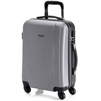 ITACA - Maletas de Viaje Cabina - Maletas de Cabina con 4 Ruedas - Maletas de Viaje Pequeñas Ligeras. Trolley Cabina Equipaje de Mano. Maleta Cabina con Candado de Combinación 71150, Plata