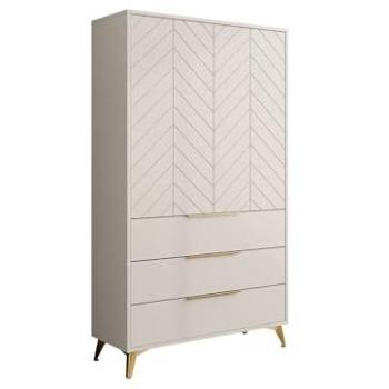 Estantería Comfivo Y103 Cerrable con Cajones y Puertas, Aglomerado Laminado, MDF, 180x104x40cm Beige