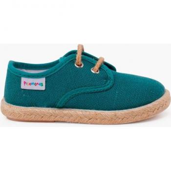Blucher de lino con cordones y base de yute para bebés