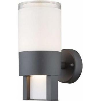 Aplique LED de Exterior Globo Nexa, Antracita/Opal, 12.2W, 600 Lúmenes, Up Down
