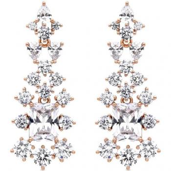 Pendientes Luxenter Dika con circonita brillante acabados en oro amarillo de 18K