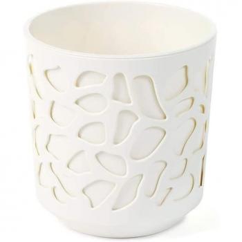 MACETA DUET 250 MM - CREMA Y CREMA