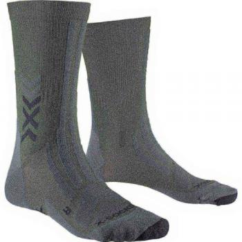 X-Socks Hike Discover Crew Calcetines Unisex adulto Gris/Verde oscuro, Talla 45-47
