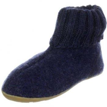 Haflinger Karlo 481006 - Zapatillas de casa de tela para niños, color azul, talla 32