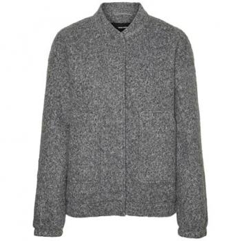 Vero Moda Women's Amber Elite Bomber Jacket - Medium Grey Melange, Loose Fit