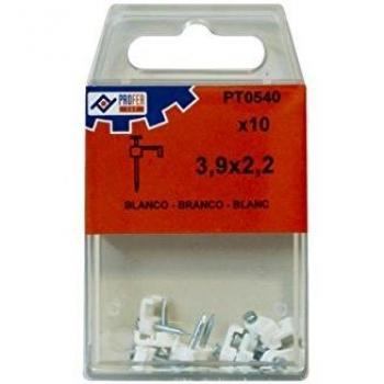 PROFER TOP - Grapa Plastico Blanco C/10 Pzs Profer Top 3,9X2,2