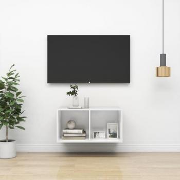 Mueble TV blanco brillante 37x37x72 cm de madera multicapa vidaXL Mueble TV pared madera contrachapada blanco brillo 37x37x72 cm