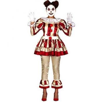 Fiestas Guirca, S.L. Disfraz Payaso escalofriante Rojo y Blanco Mujer - S
