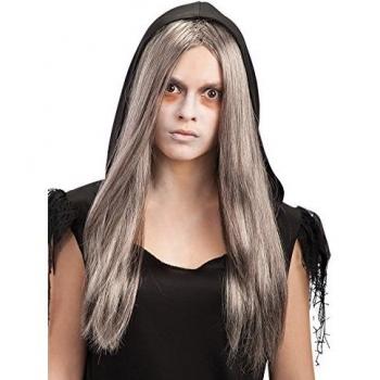 Carnival Toys - Peluca lisa larga en bolsa, color gris