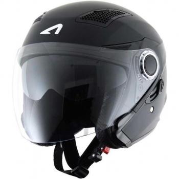 Astone Helmets fibra, Casco Jet, color Matt Negro, talla S