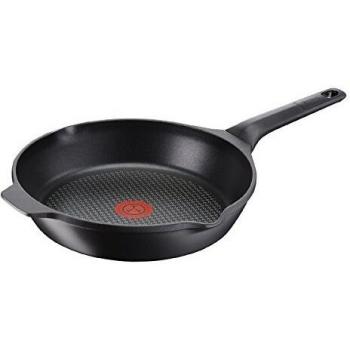 Tefal Aroma - Sartén de aluminio fundido 24 cm recubrimiento titanio antiadherente y thermosport, aptas para todo tipo de cocinas, base gruesa adecuada para inducción, picos vertedores y asas de apoyo