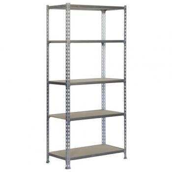 Estantería Metálica SimonRack de Almacenaje, 2000x1100x300 mm, 5 Baldas de Madera, Soporta 200 kg por balda, Galvanizada/Madera