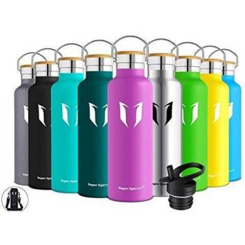 Super Sparrow Botella de Agua aislada al vacío de Acero Inoxidable, diseño de Pared Doble, Boca estándar - 500ml - Eco Friendly & BPA Gratis - para Correr, Gimnasio, Yoga, Ciclismo