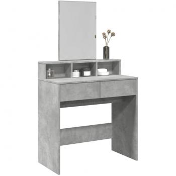 Tocador con espejo gris hormigón 80x41x144,5 cm