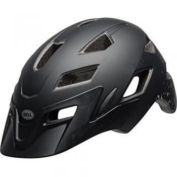 BELL SIDETRACK Youth Casco de Bicicleta, Negro Mate y Plateado, Talla única
