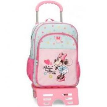 Disney para niños. Mochila Minnie Imagine 40 cm con carro rosa