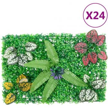 Valla de Plantas Artificiales 24 uds Verde 40x60 cm