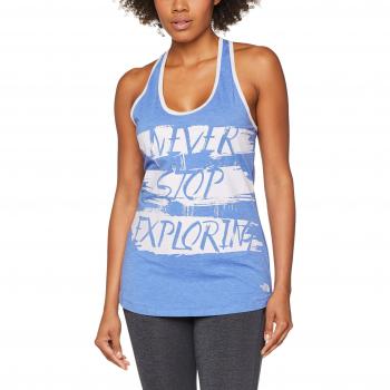 The North Face W Graphic Play Hard Tank Camiseta de Tirantes, Mujer, Azul