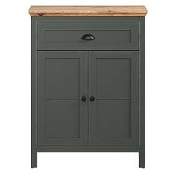 Kommode Stanton 2 puertas y 1 cajón en verde abeto y roble Evoke, dimensiones L77 x H102 x D39 cm