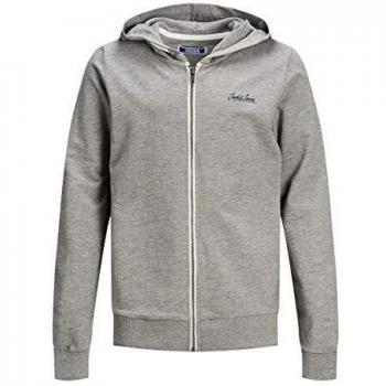 JACK & JONES Sudadera con capucha y cremallera para niño gris claro 140 cm