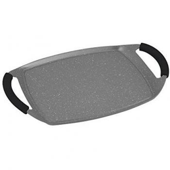 Plancha grill de induccion 47cm con revestimiento de piedra gris antiadherente