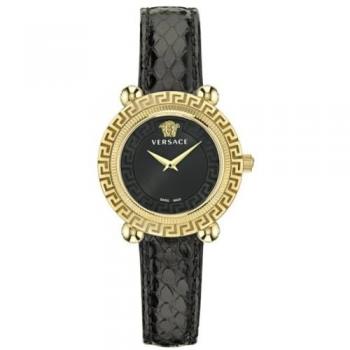 Versace Greca Twist Gold-Tone Watch - Stainless Steel / Sapphire Glass / Leather Female