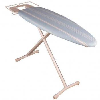 Tabla de planchar plegable BERMUDE 124x40cm con soporte para plancha y vapor, color azul acero