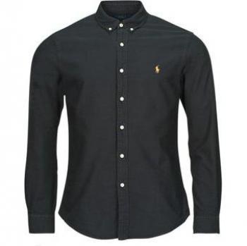 Camisa Polo Ralph Lauren Oxford Slim Fit Negra de Algodón para Hombre, Talla M