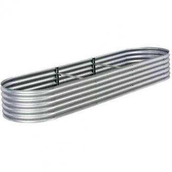 vidaXL Arriate de Acero Galvanizado 320x80x44 cm Plateado Macetero Plantador