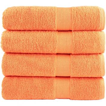 Toallas de ducha 4 uds 100% algodón 70x140 cm 600 gsm Color Marrón, Morado y Naranja vidaXL