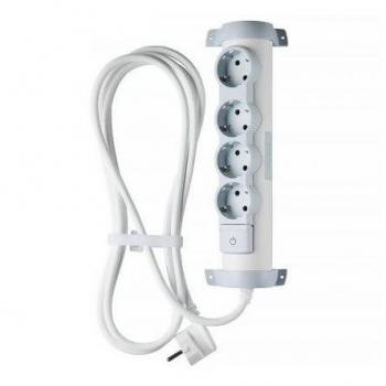 Regleta con interruptor Legrand 694627 - 4 tomas de corriente - Blanca