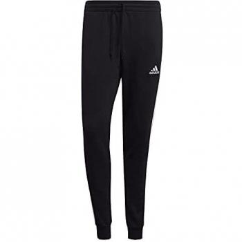 Adidas Men's 3-Stripes Fleece Pants in Black, Size M, Jogger-style from Essentials Line