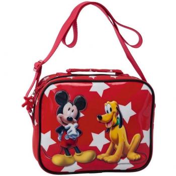 Disney Mickey y Pluto Neceser Bandolera Adaptable, Color Rojo, 2.62 Litros