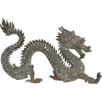 Figura Decorativa Dragón Resina Cristal DKD Home Decor