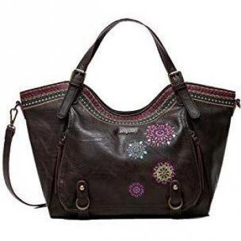 Desigual Accessories-Bolso Bandolera de Piel sintética, Hombros para Mujer, marrón, U