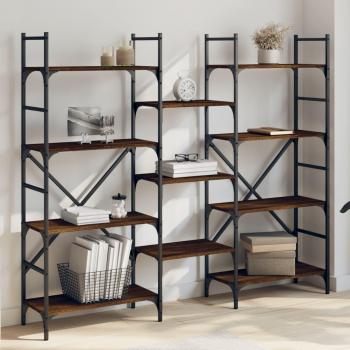 Estantería Librería de Madera Multicapa Roble Marrón 160x28,5x136,5 cm