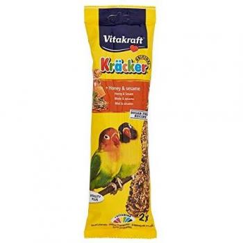 Vitakraft Kracker Treat Sticks for Lovebirds with Honey and Sesame, 2pk, Case of 5