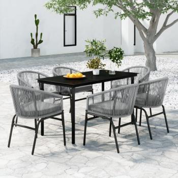 vidaXL 7-Piece Grey Garden Dining Set