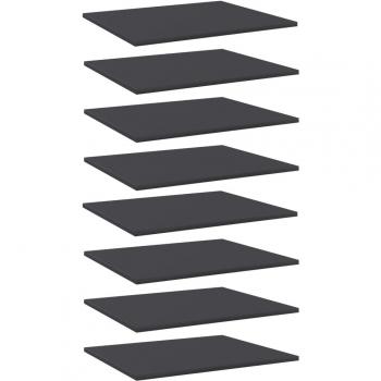 vidaXL Bookshelf Boards 8 pcs Grey 60x50x1.5 cm Engineered Wood