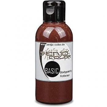 Senjo Color Basic Bodypainting I Face & Body Color I Cosméticos, dermatológicamente probados I Carnaval, Mardi Gras I 75 ml I rojo-marrón