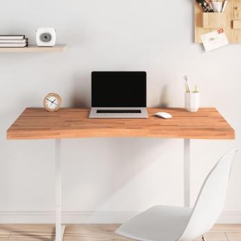 Tablero de escritorio madera maciza de haya 110x(55-60)x4 cm Marrón