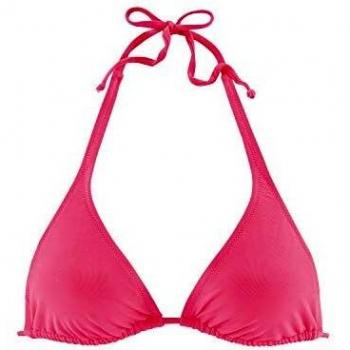 Top de bikini triángulo Buffalo Happy, rosa, talla 36, copa C/D, microfibra y poliamida