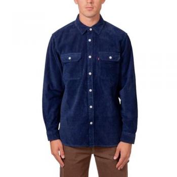 Camisa de pana para hombre Levi's Jackson Worker de manga larga, fit relajado, color indigo vintage