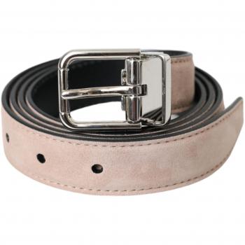 Dolce & Gabbana Beige Suede Leather Silver Buckle Belt Men - 105 cm / 42 Inches