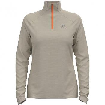 Jersey Odlo Capa media 1/2 cremallera ESSENTIAL THERMAL (silver cloud melange) Mujer, Camiseta Odlo Run Easy Half Zip manga larga beige mujer - S