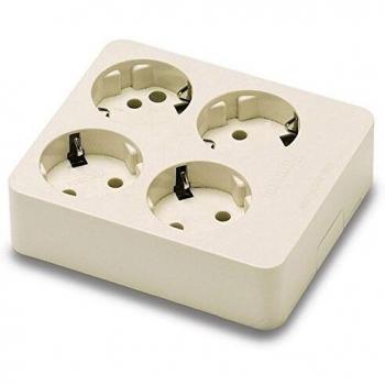 Famatel M111782 - Base bipolar 10-16a 250v toma de tierra lateral 4 tomas cuadrado