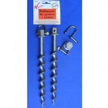 Juego de 4 piquetas para tienda especial - Aluminio endurecida + 25 mm a través de acero inoxidable Grillete - El más potente en su tamaño - 2 x 2 unidades con 24 mm Acero Inoxidable Encima de la cabeza metal Grillete - La Stabielo - Pro